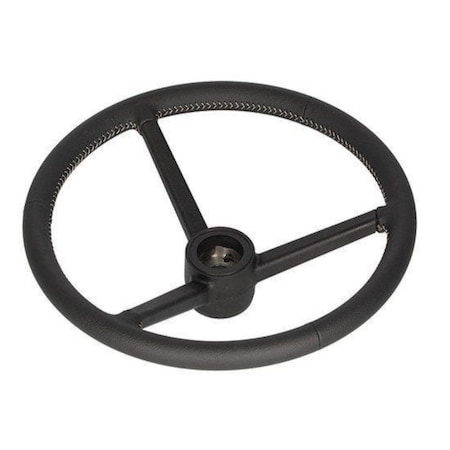 Aftermarket Steering Wheel Leather Wrapped Black Fits John Deere 6420 6620 6300 6600 6400 FRS90-0042
